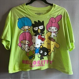 Hello Kitty and Friends Neon Green Cropped Tee
